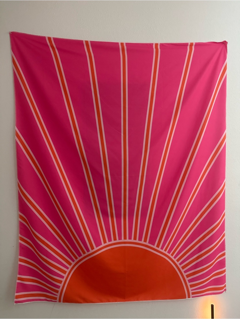 Vibrant Pink & Orange Sunburst Tapestry